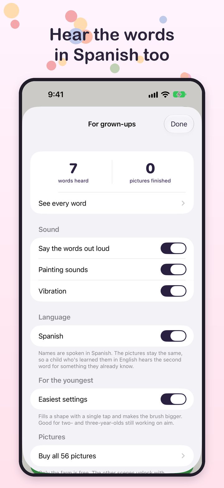 Spanish words on iPhone